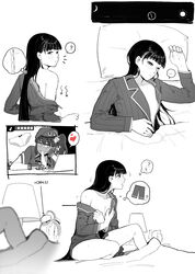 /// 1girls 2d areolae bangs beret black_and_white black_hair blush bottomless breasts brown_hair camera comic comic_page commander_(girls'_frontline) dialogue english_text female female_commander_(girls'_frontline) female_only girls'_frontline gloves greyscale heart hidden_camera highres human huqu korean_text laptop light-skinned_female light_skin long_hair monochrome nipples open_shirt pajamas puffy_areola puffy_nipples saiga-12_(girls'_frontline) sleeping small_breasts solo_focus somnophilia text uncensored uniform waking_up rating:Explicit score:74 user:GrumGrum123