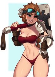 1girls blue_eyes bra brown_hair female fortnite goggles hammer hand_on_hip magaska19 panties smile solo sylvie_(fortnite) tagme underwear rating:Questionable score:152 user:just_blursed