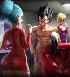 1boy 1boy2girls 1male 2girls 2girls1boy abs afro artist_logo artist_name artist_signature ass ass_in_dress black_eyes black_hair blonde_female blonde_hair blue_eyes blue_hair blush breasts bulma bulma_(afro) bulma_briefs clothed clothed_female clothed_female_nude_male convenient_censoring convenient_censorship couch dat_ass dragon_ball dragon_ball_z duaghters_husband elitenappa exhibitionism feline hair_bun muscular muscular_male naked no_sex nude nude_male panchy panchy_(dragon_ball) panchy_briefs saiyan six_pack son-in-law surprised towel vegeta wet rating:Questionable score:121 user:Pandaah_