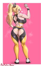 1girls aestheticc-meme alternate_version_available artist_signature ass ass_cutout blonde_hair breasts cynthia_(pokemon) dat_ass female hair_over_one_eye high_resolution hips huge_ass huge_breasts light-skinned_female light_skin long_hair nintendo pokemon pokemon_dppt sports_bra sportswear thick_thighs thighs thong wallpaper wide_hips yoga_pants rating:Questionable score:107 user:NightSky77