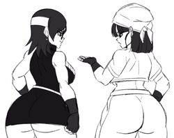 2girls ass back_view big_ass big_butt black_and_white boruto:_naruto_next_generations breasts bubble_ass bubble_butt crossover darwaarts dragon_ball dragon_ball_gt naruto naruto_(series) pan_(dragon_ball) sarada_uchiha thick_ass thick_butt rating:Questionable score:147 user:mxfix_mxbbin