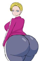 1girls alternate_version_available android_18 ass back_view big_ass big_butt breasts bubble_ass bubble_butt dragon_ball dragon_ball_super dragon_ball_super_super_hero fat_ass fat_butt female female_only fully_clothed huge_ass huge_butt momiji_(artist) sketch solo thick_ass thick_thighs rating:Explicit score:79 user:mxfix_mxbbin