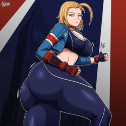 1girls ass big_ass big_breasts blonde_hair breasts cammy_white capcom clothing crop_top dat_ass female female_only fully_clothed jacket looking_at_viewer looking_back normi pants solo street_fighter street_fighter_6 thick_thighs wide_hips rating:Safe score:62 user:Rex_Hollins