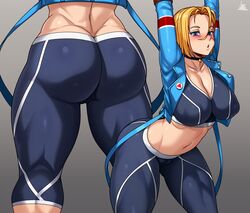 1girls absurdres ass big_ass big_breasts blonde_hair breasts cammy_stretch cammy_white clothed dat_ass female female_only fully_clothed jmg light-skinned_female solo street_fighter street_fighter_6 stretching thick_thighs rating:Questionable score:176 user:Sekiseki