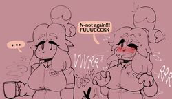 ... animal_crossing anthro big_breasts blush breasts clothing dialogue dork_boi english_text female furry isabelle_(animal_crossing) lewd_dorky nintendo profanity text rating:Explicit score:41 user:Damedanefan