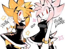 2020s 2023 2girls amy_rose anthro breasts clothed clothing corruption digital_media_(artwork) female female_only fur furry furry_only latex latex_clothing sonic_(series) sonic_the_hedgehog_(series) super_amy tagme text usa37107692 rating:Safe score:126 user:MomijiTheRabbit