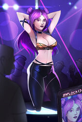 1girls 4boys alternate_version_available armpits cellphone curvy_body curvy_female high_resolution highres k/da_kai'sa k/da_series kai'sa latex_thighhighs league_of_legends league_of_legends:_wild_rift long_hair pole purple_eyes purple_hair stripper_pole sweat zaplock13 rating:Explicit score:13 user:Hugozitos