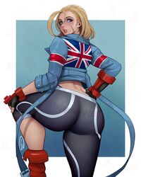 1girls ass blonde_hair blue_eyes cammy_white capcom edemevas female female_only fully_clothed gloves hi_res light-skinned_female light_skin lips looking_back pants scar smile solo street_fighter street_fighter_6 thighs thong yoga_pants rating:Questionable score:100 user:WatchTheLanguage