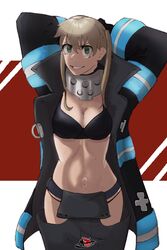 2023 artist_request bikini bikini_bottom bikini_top cosplay en'en_no_shouboutai enen_no_shouboutai fire_force green_eyes light_brown_hair maka_albarn mobi_mobi soul_eater rating:Questionable score:96 user:XIII