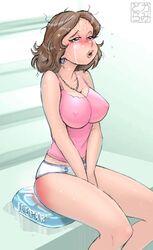  breasts brown_eyes brown_hair crying jasmine_(kamitora) kamitora milf spanked  rating:explicit score: user:bot