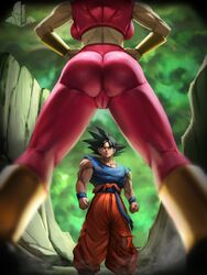 1boy 1girls ass backboob between_legs big_ass big_breasts black_hair breasts bubble_butt cameltoe clothing crotch_shot dragon_ball dragon_ball_super elitenappa fat_ass female female_saiyan fusion goku kefla large_ass looking_at_each_other male muscular muscular_male saiyan son_goku staredown thick_ass thick_thighs toned toned_female torn_clothes torn_clothing tournament_of_power universe_6/universe_7 universe_6_saiyan/universe_7_saiyan viewed_from_below wide_hips rating:Questionable score:242 user:Rex_Hollins