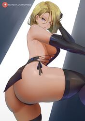 1girls android_18 araneesama ass big_ass big_breasts big_butt blonde_hair blue_eyes breasts cutesexyrobutts_(style) dat_ass dragon_ball dragon_ball_z light-skinned_female short_hair tagme thick_thighs rating:Questionable score:146 user:N33dForBr33d