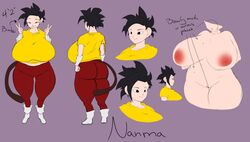 arrow ass ass_visible_through_thighs big_ass big_butt black_eyes black_hair breasts busty character_sheet dragon_ball gigantic_breasts inverted_nipples isxues large_ass large_butt mole mole_on_breast mole_under_mouth multiple_views nanma_(isxues) nude original_character peace_sign red_pants saiyan shirt short_hair smile smiling spiky_hair tail text wallpaper yellow_shirt yoga_pants rating:Explicit score:21 user:Saxton_Jr