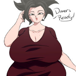 big_hips black_eyes black_hair breasts brown_shirt chubby chubby_female cleavage dragon_ball dragon_ball_super gigantic_breasts hips huge_hips isxues kefla large_hips massive_hips mole mole_on_breast mole_under_eye mole_under_mouth plump saiyan shirt short_hair slightly_chubby spiky_hair text thick_hips wide_hips rating:Questionable score:29 user:Saxton_Jr