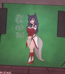 ahri animal_ears breast_expansion cosplay critnuke dialogue growth growth_sequence league_of_legends tail rating:Explicit score:99 user:MemeMqueen