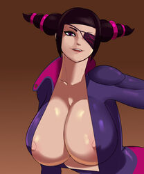 1girls alternate_breast_size areolae asian asian_female big_breasts breasts capcom cleavage cleavage_cutout eyepatch female female_focus female_only g3mma hair_bun huge_breasts juri_han large_breasts light-skinned_female light_skin looking_at_viewer nipples pale-skinned_female pale_skin simple_background skin_tight skin_tight_suit solo solo_female solo_focus street_fighter rating:Explicit score:103 user:GaspinJojo