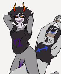  2boys animated clown clown_boy dominant_male equius_zahhak gamzee_makara gay homestuck mafiamommy male_only request self_upload submissive_male tagme tentabulge tentacle_penis yaoi  rating:explicit score: user:mafiamommy