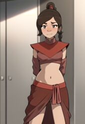  1girls ai_generated avatar_legends avatar_the_last_airbender brown_eyes brown_hair female fire_nation leatheread midriff nonbender ty_lee  rating:explicit score: user:leatheread