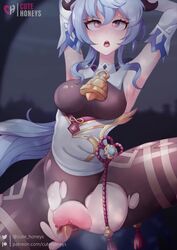 1girls animated big_penis blue_hair bondage breasts cum cum_in_pussy cum_inside cum_on_body cum_on_hair cute_honeys disembodied_penis erect_penis erection ganyu_(genshin_impact) genshin_impact horns longer_than_30_seconds longer_than_one_minute looking_pleasured medium_breasts nipples penis rape rope rope_bondage sound spread_legs tagme torn_clothes vaginal_penetration video rating:Explicit score:429 user:Yare-Yare-Daze