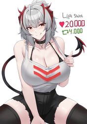 arknights black_bikini horns huge_breasts kanta_(kanta_077) red_eyes seductive seductive_smile see-through see-through_clothing see-through_top shorts tagme tail tights w_(arknights) white_hair rating:Questionable score:59 user:GenshCumslut