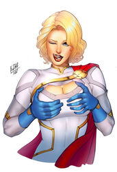 1girls artist_request big_breasts blonde blonde_hair blue_eyes breast_grab breasts busty cape dc dc_comics female female_only grabbing_own_breast karen_starr kryptonian light-skinned_female naughty naughty_face power_girl seductive seductive_smile short_hair smile solo solo_female straight_hair superheroine superman_(series) tongue tongue_out wink winking winking_at_viewer rating:Questionable score:61 user:Plumbye