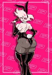 1boy angel_dust_(hazbin_hotel) big_ass big_butt bunny_ears bunny_tail bunnysuit chest_tuft collar eyebrows eyelashes eyeliner eyeshadow fat_ass femboy fishnets hazbin_hotel kojoarts looking_at_viewer looking_back male male_only naughtypaw_(artist) pink_eyes sharp_teeth thighhigh_boots thighhighs ttherandom tthrandom tthrandom_rp tuft white_fur white_hair rating:Questionable score:135 user:HughthyDerg