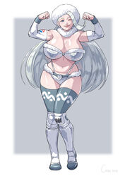 1girls armwear big_breasts blue_eyes boots bra cirenk commission female female_only flexing flexing_bicep hat legwear long_hair looking_at_viewer mature mature_female melony_(pokemon) nintendo panties pokemon pokemon_ss smiling smiling_at_viewer solo thick_thighs thigh_squish tuft very_high_resolution white_hair wide_hips wink winking_at_viewer rating:Questionable score:173 user:!nner$elf89