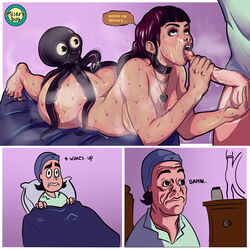 1boy 1girls 2d alternate_version_available ass ball_fondling balls bed bedroom big_ass big_breasts black_hair blanket blowjob bottomless breasts ceph clothed clothing comic comic_page completely_nude completely_nude_female cum cum_in_mouth cum_on_penis cum_on_tongue curvaceous curvy curvy_body curvy_female curvy_figure digital_drawing_(artwork) digital_media_(artwork) dream dreaming duo ear_piercing earrings epic_games erection fellatio female fortnite goth goth_girl half-dressed half_naked hand_on_penis handjob headwear jerking jerkingoff laying_down laying_on_back laying_on_bed laying_on_stomach light-skinned_female light-skinned_male light_skin looking_at_partner looking_up makeup male male/female medium_breasts meme miseryboy necklace nude nude_female on_back on_bed open_mouth oral oral_sex penis phaedra_(fortnite) piercing piercings squid standing stroking stroking_penis sucking sucking_penis thick_ass tongue tongue_out topwear waking_up watermark rating:Explicit score:77 user:mango05