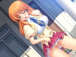 aina_solgate brown_hair censored clothed_masturbation clothing discreet_vibrator game_cg green_eyes masturbation no_panties open_mouth ozawa_akifumi pussy pussy_juice saliva school_uniform seifuku shikotama_slave skirt skirt_lift stealth_masturbation toy_dropped_from_orifice vibrator rating:Explicit score:40 user:bot