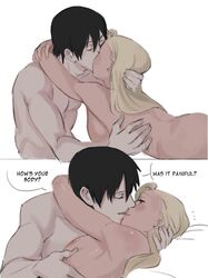 1boy 1boy1girl 1girls absurd_res arched_back areolae ass bed bed_sheet bedding bent_over black_eyes black_hair blonde_hair blue_eyes breasts canon_couple comic couple cuddling dialogue ear_piercing earrings embrace embracing english_text hair_over_one_eye hi_res high_resolution highres hug hugging husband_and_wife ino_yamanaka jewelry kissing light-skinned_female light-skinned_male light_skin lips lipstick married_couple monday_mint narrowed_eyes naruto naruto:_the_last naruto_(series) naruto_shippuden nipples on_back on_bed open_mouth pale-skinned_female pale-skinned_male pale_skin parted_lips pink_lips pink_lipstick pink_nipples romantic romantic_ambiance romantic_couple sai shounen_jump speech_bubble story text topless topless_female topless_male white_background rating:Explicit score:157 user:DarksideRose