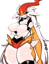 anthro big_breasts breasts cinderace featureless_breasts female furry nintendo pokemon pokemon_(species) red_eyes solo thick_thighs thighhighs thighs usa37107692 rating:Questionable score:123 user:Foxfoxyrock