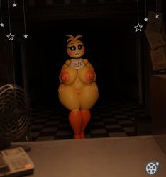 1girls 3d bib big_breasts blush breasts eyebrows eyelashes female female_only feversfm five_nights_at_freddy's five_nights_at_freddy's_2 glowing_eyes hands_on_hips heart-shaped_pupils hips large_breasts lovetaste_chica navel nipple_piercing nipples pussy sharp_teeth solo solo_female solo_focus thick_thighs thighs toy_chica_(fnaf) toy_chica_(love_taste) wide_hips yellow_body yellow_skin rating:Explicit score:125 user:HughthyDerg