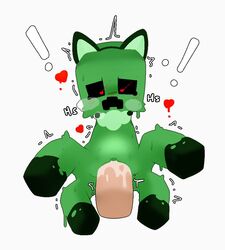 <3_eyes 4_legs blush creeper_(minecraft) duo fake_cat_ears fake_ears female green_body heart male male/female microsoft minecraft mojang unknown_artist xbox_game_studios rating:Explicit score:32 user:bot