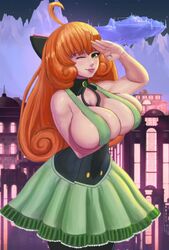 1girls animated big_breasts bow breast_lift breasts cleavage covered_nipples dress exposed_breasts female female_only green_eyes holding_breasts large_breasts light_skin long_hair looking_at_viewer one_eye_closed orange_hair outdoors penny_polendina red_hair rwby salute segal03 shorter_than_30_seconds skirt solo superbusty suspenders tagme tongue_out video wink winking rating:Questionable score:96 user:segal03