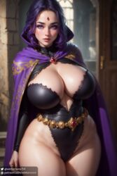 1girls ai_generated big_breasts black_leotard blurry_background capelet dc dc_comics feet female female_focus female_only huge_body huge_breasts jewelry large_breasts latex leotard light-skinned_female light_skin looking_at_viewer patreon_username purple_capelet purple_eyes purple_hair rachel_roth raven_(dc) realistic short_hair sideboob solo straight tagme teen_titans thick_body thick_thighs twitter_username wide_hips winterzone rating:Questionable score:292 user:winterzone