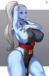 1girls absurd_res angel arm_up armpits big_breasts blue-skinned_female blue_body blue_eyes blue_skin breasts deity dragon_ball dragon_ball_super female female_only hi_res huge_breasts humanoid jmg large_breasts looking_at_viewer navel ponytail purple_eyes purple_fingernails purple_nails purple_nipples smile solo solo_female standing thick-thighs thighs vados white_eyebrows white_hair rating:Questionable score:251 user:WatchTheLanguage