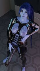 1girls 3d blue_hair blue_skin breasts female large_breasts latex mr._k overwatch strap-on widowmaker rating:Explicit score:73 user:Damned_King