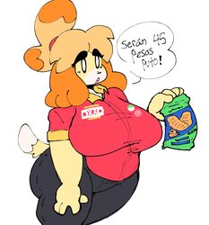 animal_crossing anthro big_breasts breasts canid canine canis dork_boi female fur furry furry_only isabelle_(animal_crossing) lewd_dorky nintendo solo tail thick_thighs wide_hips rating:Questionable score:37 user:Damedanefan