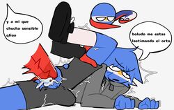  ailewzol argentina_(countryhumans) chile_(countryhumans) countryballs countryhumans cum spanish_text stickman text  rating:explicit score: user:nott10