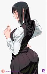 1girls artist_signature arttoru ass black_hair breasts chainsaw_man clothed dat_ass facial_scar female huge_ass huge_breasts light-skinned_female light_skin long_hair slim_waist thighs vertical_stripes watermark yellow_eyes yoru_(chainsaw_man) rating:Questionable score:159 user:Aeolus_HX