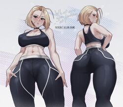 1girls abs aelion_draws ass blonde_hair blue_eyes breasts cammy_white capcom dat_ass dialogue english_text facial_scar female female_only fully_clothed hi_res hips huge_ass large_breasts light-skinned_female light_skin pants pawg scar scar_on_face short_hair solo sports_bra sportswear street_fighter street_fighter_6 sweat sweaty_body text thick_thighs thighs tight_clothing tight_pants toned_female wide_hips yoga_pants rating:Safe score:235 user:Aeolus_HX