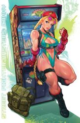 1girls arcade arcade_cabinet backpack bag beret big_breasts blonde_hair blue_eyes breasts busty cammy_white capcom cleavage clothing_cutout female female_only fingerless_gloves fully_clothed gloves hat hi_res large_breasts long_hair looking_at_viewer navel navel_cutout one-piece_swimsuit parted_lips pink_lips reiq seductive_smile smile solo street_fighter sunglasses_on_head swimsuit thick_thighs thighs toned voluptuous rating:Questionable score:179 user:spk120