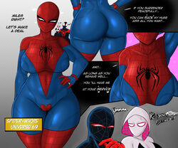 1boy 1boy2girls 2girls ass ass_focus big_ass big_breasts big_butt breasts breasts_bigger_than_head busty butt chubby chubby_female crotch_cutout curvaceous curvy curvy_female curvy_hips dat_ass escriba fat_ass female gwen_stacy huge_ass huge_butt human human_only male marvel miles_morales pawg rule_63 shiny_ass shiny_clothes spider-gwen spider-man spider-man:_across_the_spider-verse spider-man:_into_the_spider-verse spider-man_(series) spider-whore spider-woman straight thick_thighs thighs tight_clothing venus_body voluptuous voluptuous_female wide_hips rating:Explicit score:851 user:Abastardlikeothers