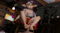 1boy1girl 3d animated barefoot beauty_mark bouncing_breasts callie_(splatoon) clothed clothing erect_penis feet female_focus foot_fetish footjob gripping_chair hooters hooters_uniform indoors inkling jos_bobot large_breasts light-skinned_female nintendo no_sound penis pointy_ears red_underwear splatoon splatoon_(series) tagme tentacle_hair video white_shirt yellow_eyes rating:Explicit score:95 user:CursedImages