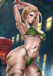 1girls abs absurd_res absurdres alternate_version_available arched_back arm_up armpit armpits arms_up athletic athletic_female bare_arms bare_shoulders bare_skin bare_thighs big_breasts bikini bikini_bottom bikini_top blonde_hair blue_eyes breasts british british_female busty cammy_stretch cammy_white capcom child_bearing_hips cleavage clothed clothed_female clothing curvaceous curvy curvy_figure dandon_fuga facial_scar female female_focus female_only fit fit_female fully_clothed green_bikini high_resolution highres hips large_breasts large_filesize light-skinned_female light_skin looking_at_viewer navel scar scar_on_face shaved_armpit short_hair shoulder_length_hair solo stomach street_fighter street_fighter_6 stretching swimsuit thick thick_female thick_thighs thighs toned toned_body toned_female toned_stomach very_high_resolution voluptuous voluptuous_female rating:Safe score:97 user:Crcole331