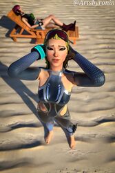 2girls 3d arms_behind_head arms_up artsbyronin background_character beach beach_chair blender blonde_hair clothed clothing duo ear_piercing earrings epic_games female female_focus female_only fortnite headwear light-skinned_female light_skin looking_at_viewer looking_up medley_(fortnite) piercings sand sitting standing sunglasses sunglasses_on_head sunny_(fortnite) viewed_from_above watermark rating:Explicit score:23 user:mango05