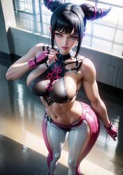 1girls ai_generated big_breasts capcom curvaceous curvy_female curvy_figure female_only huge_breasts juri_han looking_at_viewer seductive_look solo solo_female stable_diffusion street_fighter rating:Explicit score:134 user:Dragon98