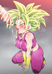 1boy 1girls bar_censor blue_eyes blush boots breasts censored commentary covered_nipples crop_top cum cum_in_mouth cum_on_body cum_on_breasts cum_on_face cum_on_tongue cum_string dragon_ball dragon_ball_super earrings facial female female_saiyan green_hair groin jewelry kefla kneeling large_breasts large_penis midriff muscular muscular_female penis potara_earrings rom rom_(20) saiyan solo_focus straight super_saiyan super_saiyan_2 tongue tongue_out v-shaped_eyebrows vambraces rating:Explicit score:276 user:bot