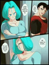 1girls 1milf age_difference ass big_ass big_breasts black_thong blonde_hair blue_eyes breasts bulma bulma_briefs cleavage clothed clothing comic curvy_female dragon_ball dragon_ball_z english_text female future_bulma future_gohan huge_ass huge_breasts kissing long_hair male mature_female milf mother_and_son's_friend muscular_male nala1588 panties shorts son_gohan speech_bubble super_saiyan tagme tank_top text thick_thighs thighs thong young_man_and_milf younger_male rating:Explicit score:48 user:Bruh_just_work_already