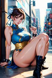 1girls ai_generated asian_female blue_eyes brown_hair chinese_clothes chun-li curvy_body curvy_figure female female_focus looking_at_viewer solo solo_focus stable_diffusion street_fighter voluptuous voluptuous_female rating:Questionable score:118 user:Dragon98